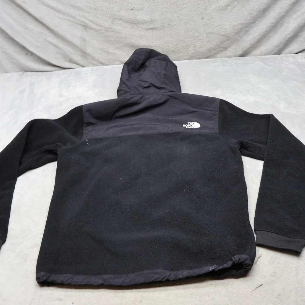 North Face Jacket Mens Small Black Denali Fleece Full Zip Hooded Outdoor Hiking